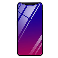 Silikon Schutzhülle Rahmen Tasche Hülle Spiegel Farbverlauf Regenbogen H01 für Oppo Find X Violett