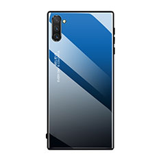 Silikon Schutzhülle Rahmen Tasche Hülle Spiegel Farbverlauf Regenbogen H01 für Samsung Galaxy Note 10 5G Blau