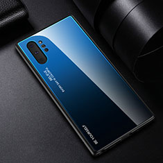 Silikon Schutzhülle Rahmen Tasche Hülle Spiegel Farbverlauf Regenbogen H01 für Samsung Galaxy Note 10 Plus 5G Blau