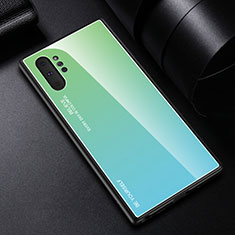 Silikon Schutzhülle Rahmen Tasche Hülle Spiegel Farbverlauf Regenbogen H01 für Samsung Galaxy Note 10 Plus 5G Grün