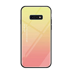 Silikon Schutzhülle Rahmen Tasche Hülle Spiegel Farbverlauf Regenbogen H01 für Samsung Galaxy S10e Rosa