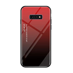 Silikon Schutzhülle Rahmen Tasche Hülle Spiegel Farbverlauf Regenbogen H01 für Samsung Galaxy S10e Rot