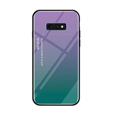 Silikon Schutzhülle Rahmen Tasche Hülle Spiegel Farbverlauf Regenbogen H01 für Samsung Galaxy S10e Violett