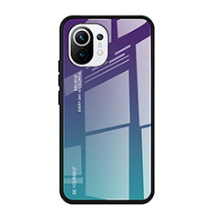 Silikon Schutzhülle Rahmen Tasche Hülle Spiegel Farbverlauf Regenbogen H01 für Xiaomi Mi 11 5G Plusfarbig