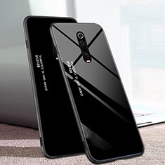 Silikon Schutzhülle Rahmen Tasche Hülle Spiegel Farbverlauf Regenbogen H01 für Xiaomi Mi 9T Pro Schwarz