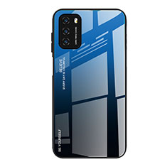 Silikon Schutzhülle Rahmen Tasche Hülle Spiegel Farbverlauf Regenbogen H01 für Xiaomi Poco M3 Blau