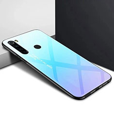 Silikon Schutzhülle Rahmen Tasche Hülle Spiegel Farbverlauf Regenbogen H01 für Xiaomi Redmi Note 8 Cyan