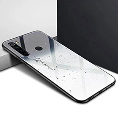 Silikon Schutzhülle Rahmen Tasche Hülle Spiegel Farbverlauf Regenbogen H01 für Xiaomi Redmi Note 8 Silber