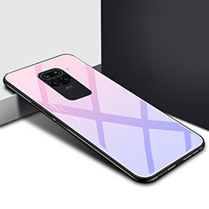 Silikon Schutzhülle Rahmen Tasche Hülle Spiegel Farbverlauf Regenbogen H01 für Xiaomi Redmi Note 9 Violett