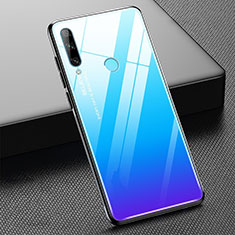Silikon Schutzhülle Rahmen Tasche Hülle Spiegel Farbverlauf Regenbogen H02 für Huawei Honor 20 Lite Hellblau