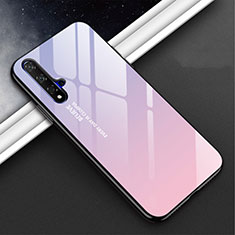Silikon Schutzhülle Rahmen Tasche Hülle Spiegel Farbverlauf Regenbogen H02 für Huawei Nova 5 Pro Violett