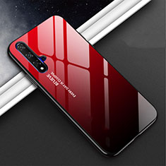 Silikon Schutzhülle Rahmen Tasche Hülle Spiegel Farbverlauf Regenbogen H02 für Huawei Nova 5 Rot