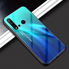Silikon Schutzhülle Rahmen Tasche Hülle Spiegel Farbverlauf Regenbogen H02 für Huawei Nova 5i Blau