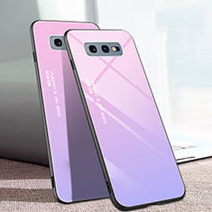Silikon Schutzhülle Rahmen Tasche Hülle Spiegel Farbverlauf Regenbogen H02 für Samsung Galaxy S10e Rosa