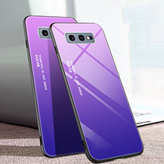 Silikon Schutzhülle Rahmen Tasche Hülle Spiegel Farbverlauf Regenbogen H02 für Samsung Galaxy S10e Violett