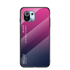 Silikon Schutzhülle Rahmen Tasche Hülle Spiegel Farbverlauf Regenbogen H02 für Xiaomi Mi 11 Lite 5G Pink