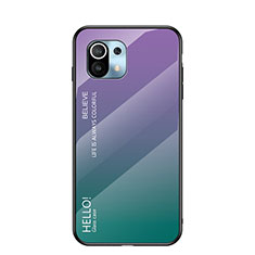 Silikon Schutzhülle Rahmen Tasche Hülle Spiegel Farbverlauf Regenbogen H02 für Xiaomi Mi 11 Lite 5G Violett