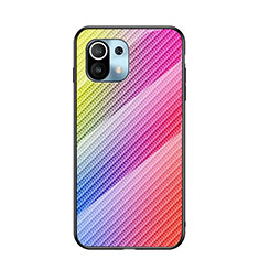 Silikon Schutzhülle Rahmen Tasche Hülle Spiegel Farbverlauf Regenbogen H03 für Xiaomi Mi 11 Lite 5G Bunt