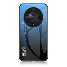 Silikon Schutzhülle Rahmen Tasche Hülle Spiegel Farbverlauf Regenbogen LS1 für Huawei Honor X9b 5G Blau