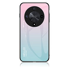 Silikon Schutzhülle Rahmen Tasche Hülle Spiegel Farbverlauf Regenbogen LS1 für Huawei Honor X9b 5G Cyan