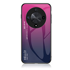 Silikon Schutzhülle Rahmen Tasche Hülle Spiegel Farbverlauf Regenbogen LS1 für Huawei Honor X9b 5G Pink