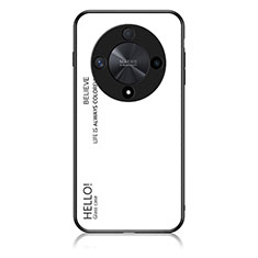 Silikon Schutzhülle Rahmen Tasche Hülle Spiegel Farbverlauf Regenbogen LS1 für Huawei Honor X9b 5G Weiß