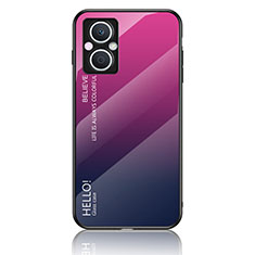 Silikon Schutzhülle Rahmen Tasche Hülle Spiegel Farbverlauf Regenbogen LS1 für OnePlus Nord N20 5G Pink