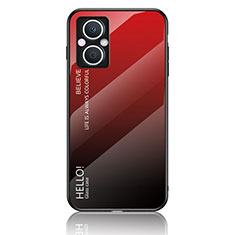 Silikon Schutzhülle Rahmen Tasche Hülle Spiegel Farbverlauf Regenbogen LS1 für OnePlus Nord N20 5G Rot