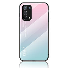 Silikon Schutzhülle Rahmen Tasche Hülle Spiegel Farbverlauf Regenbogen LS1 für OnePlus Nord N200 5G Cyan