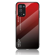 Silikon Schutzhülle Rahmen Tasche Hülle Spiegel Farbverlauf Regenbogen LS1 für OnePlus Nord N200 5G Rot