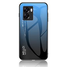 Silikon Schutzhülle Rahmen Tasche Hülle Spiegel Farbverlauf Regenbogen LS1 für Oppo A56S 5G Blau