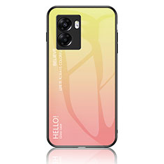 Silikon Schutzhülle Rahmen Tasche Hülle Spiegel Farbverlauf Regenbogen LS1 für Oppo A56S 5G Gelb