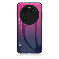 Silikon Schutzhülle Rahmen Tasche Hülle Spiegel Farbverlauf Regenbogen LS1 für Oppo Find X6 5G Pink