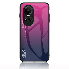 Silikon Schutzhülle Rahmen Tasche Hülle Spiegel Farbverlauf Regenbogen LS1 für Oppo Reno10 5G Pink