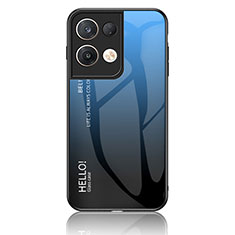 Silikon Schutzhülle Rahmen Tasche Hülle Spiegel Farbverlauf Regenbogen LS1 für Oppo Reno8 Pro 5G Blau