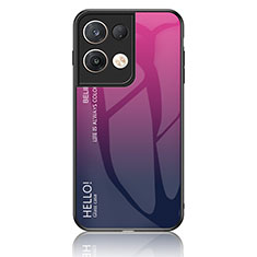 Silikon Schutzhülle Rahmen Tasche Hülle Spiegel Farbverlauf Regenbogen LS1 für Oppo Reno8 Pro 5G Pink