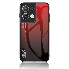 Silikon Schutzhülle Rahmen Tasche Hülle Spiegel Farbverlauf Regenbogen LS1 für Oppo Reno8 Pro 5G Rot