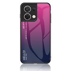 Silikon Schutzhülle Rahmen Tasche Hülle Spiegel Farbverlauf Regenbogen LS1 für Oppo Reno9 5G Pink