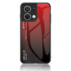 Silikon Schutzhülle Rahmen Tasche Hülle Spiegel Farbverlauf Regenbogen LS1 für Oppo Reno9 5G Rot