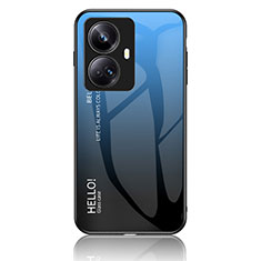 Silikon Schutzhülle Rahmen Tasche Hülle Spiegel Farbverlauf Regenbogen LS1 für Realme 10 Pro+ Plus 5G Blau