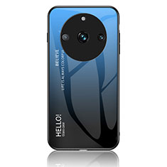 Silikon Schutzhülle Rahmen Tasche Hülle Spiegel Farbverlauf Regenbogen LS1 für Realme 11 Pro 5G Blau