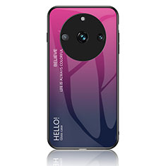 Silikon Schutzhülle Rahmen Tasche Hülle Spiegel Farbverlauf Regenbogen LS1 für Realme 11 Pro 5G Pink