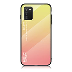 Silikon Schutzhülle Rahmen Tasche Hülle Spiegel Farbverlauf Regenbogen LS1 für Samsung Galaxy A02s Gelb