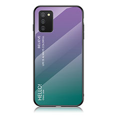 Silikon Schutzhülle Rahmen Tasche Hülle Spiegel Farbverlauf Regenbogen LS1 für Samsung Galaxy A02s Plusfarbig