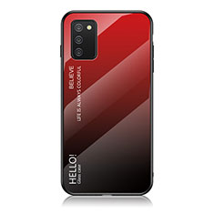 Silikon Schutzhülle Rahmen Tasche Hülle Spiegel Farbverlauf Regenbogen LS1 für Samsung Galaxy A02s Rot