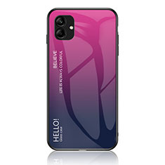Silikon Schutzhülle Rahmen Tasche Hülle Spiegel Farbverlauf Regenbogen LS1 für Samsung Galaxy A04 4G Pink