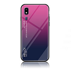 Silikon Schutzhülle Rahmen Tasche Hülle Spiegel Farbverlauf Regenbogen LS1 für Samsung Galaxy A2 Core A260F A260G Pink