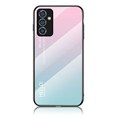 Silikon Schutzhülle Rahmen Tasche Hülle Spiegel Farbverlauf Regenbogen LS1 für Samsung Galaxy A25 5G Cyan