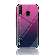 Silikon Schutzhülle Rahmen Tasche Hülle Spiegel Farbverlauf Regenbogen LS1 für Samsung Galaxy A40s Pink