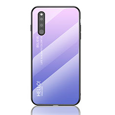Silikon Schutzhülle Rahmen Tasche Hülle Spiegel Farbverlauf Regenbogen LS1 für Samsung Galaxy A41 SC-41A Helles Lila